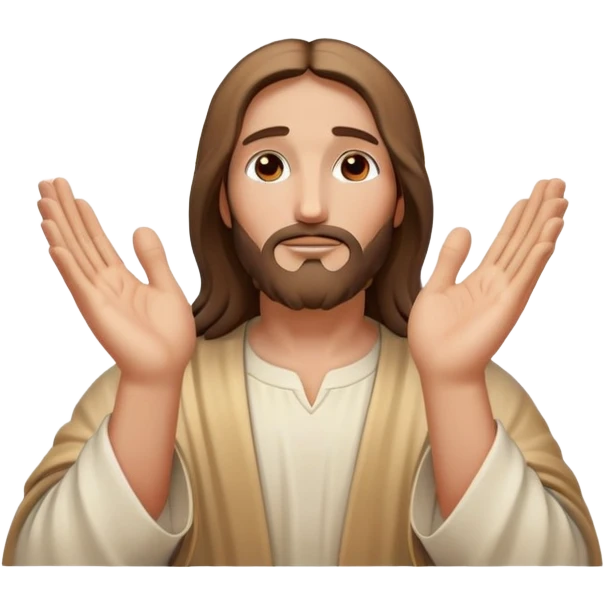 Jesus praying hands with rays of holy light emanating emoji