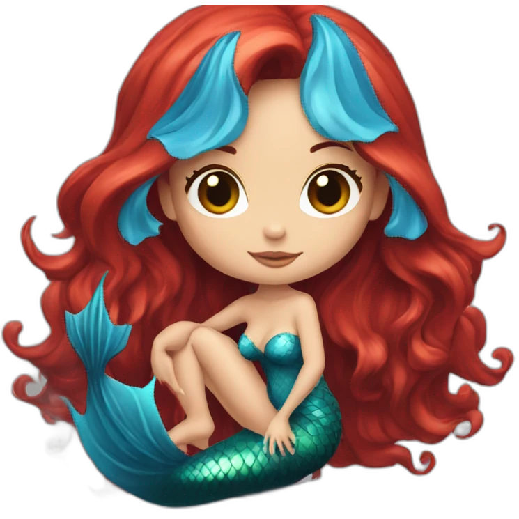 witch-mermaid-red-long-hair-tatoo-blue-eyes emoji
