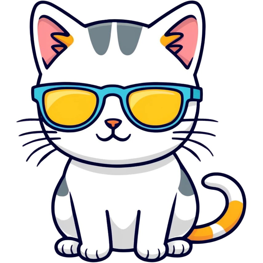 Cat with sunglasses emoji