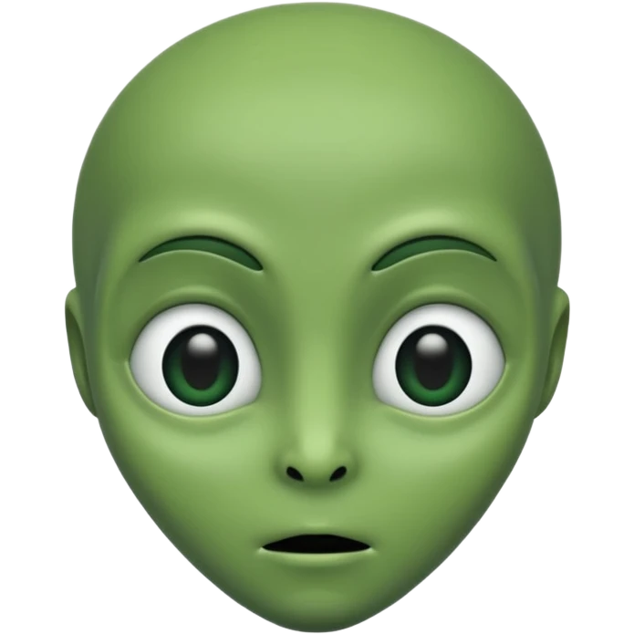 Very simple alien face (black eyes, no nose, no ears) emoji