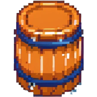 orange road construction barrel with plastic shine emoji