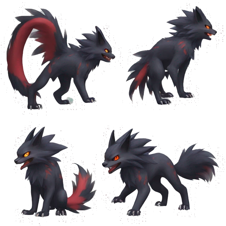 Nargacuga-Litten-Zoroark full body emoji