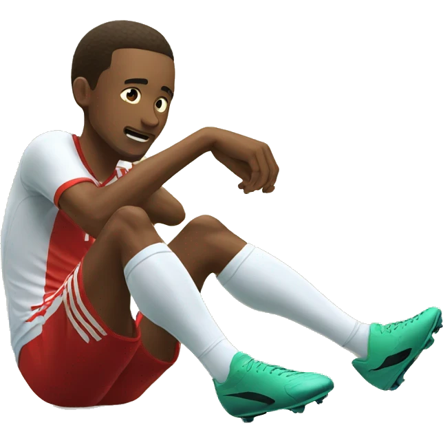 soccer player on the floor holding his knee - painful expression emoji