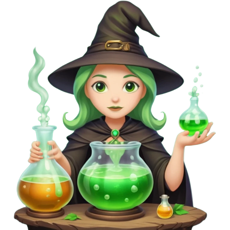green witch cooking potion emoji