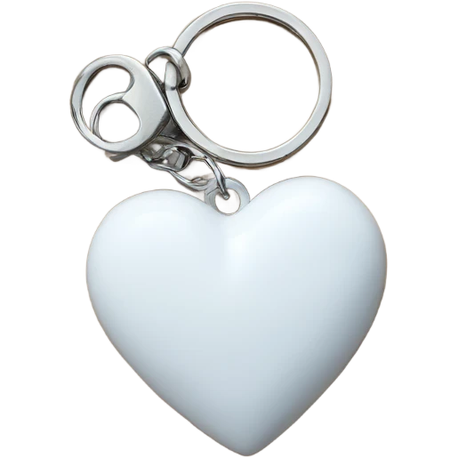 white heart charm keychain  emoji