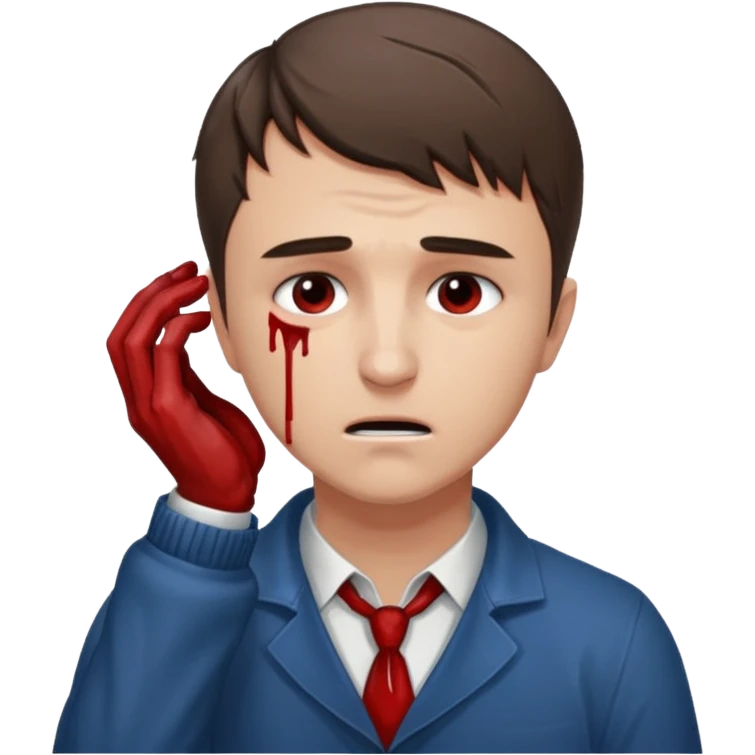 charlie kirk holding his neck with his right hand in pain and add blood  emoji