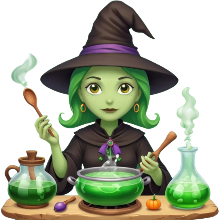green witch cooking potion emoji