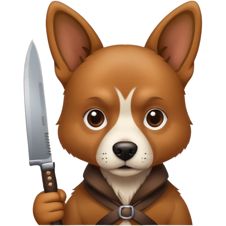 Dog holding a knife  emoji