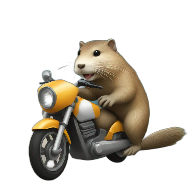 Nutria en moto emoji
