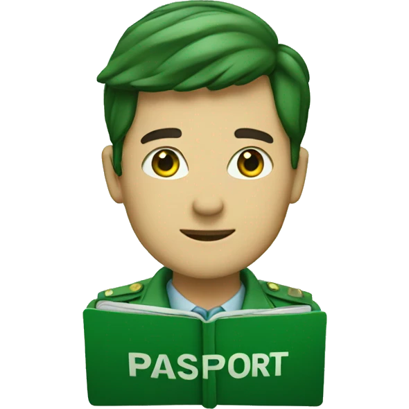 Green passport emoji
