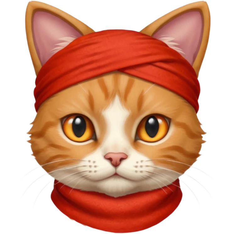 cat with wearing red bandana emoji