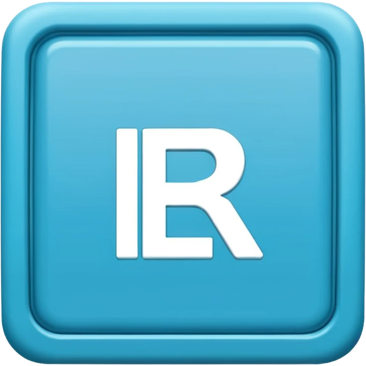 The letters LR in a blue box 2D emoji