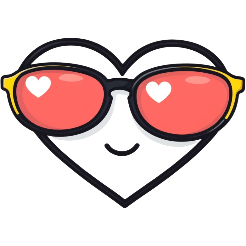 Emoji with heart glasses emoji