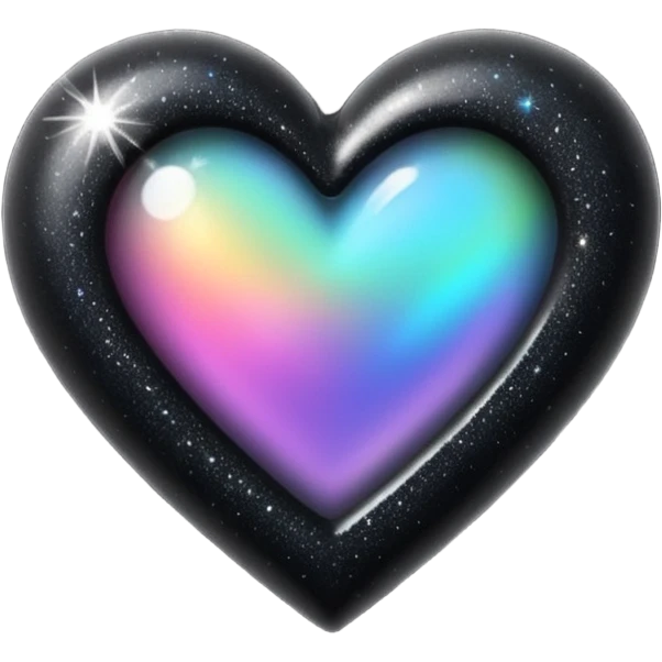 black sparkle heart emoji