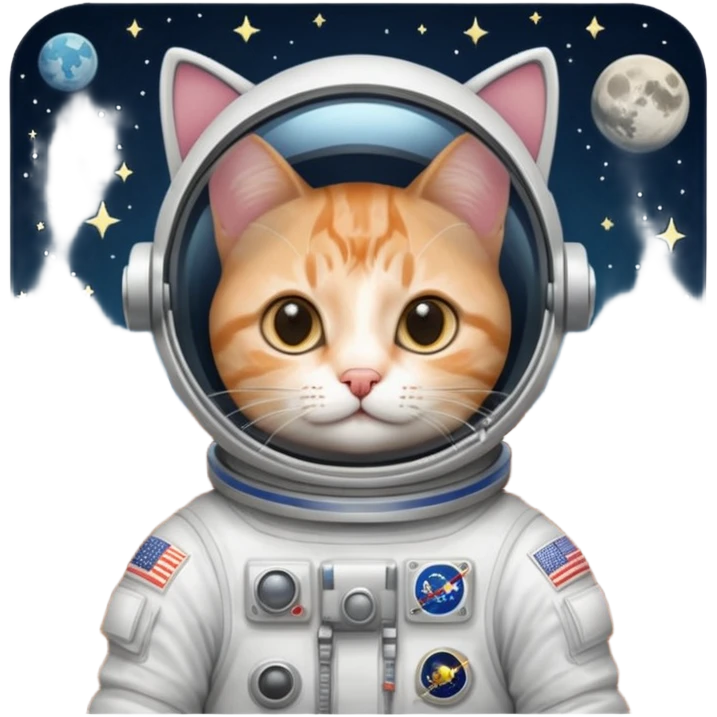 Cat going to the moon emoji
