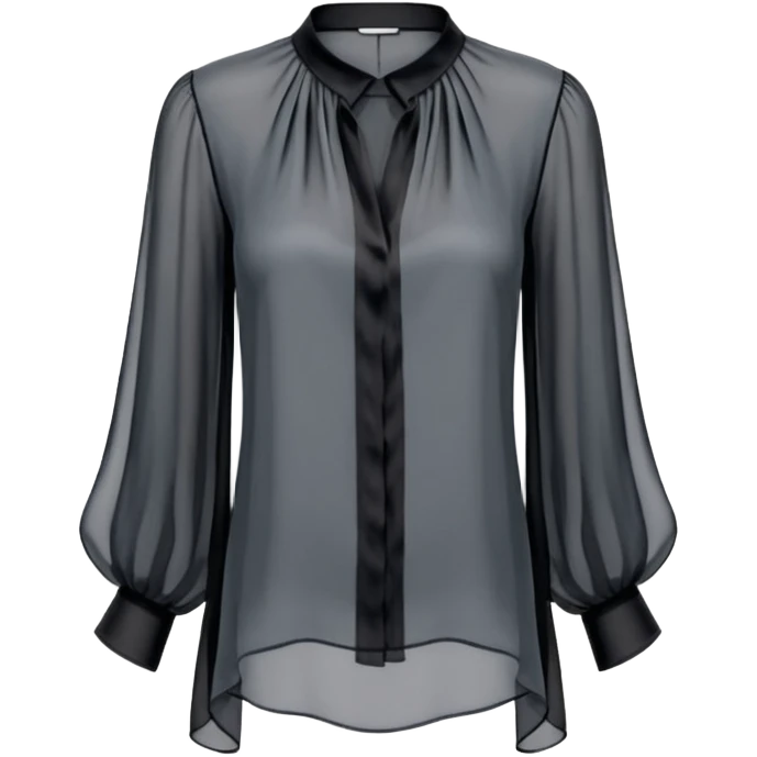 Dark grey and black translucent womens blouse emoji