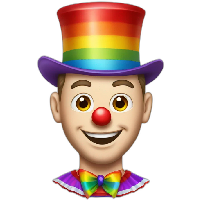 Jonathan Toews as a rainbow circus clown emoji