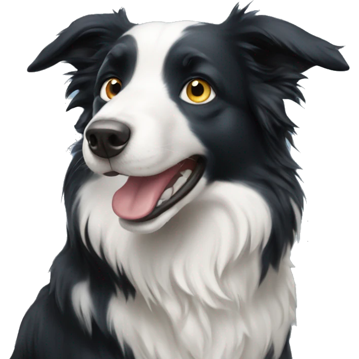 Border Collie with bluebeyes emoji