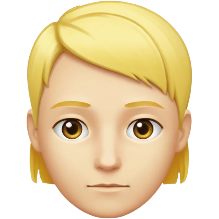 Gözlük yok saçları sarı renk sağ taraf saç kesimi sıfır emoji