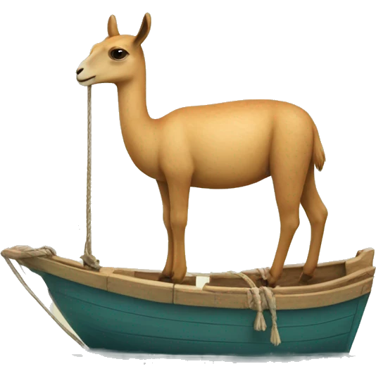 vicuna standing on a boat emoji