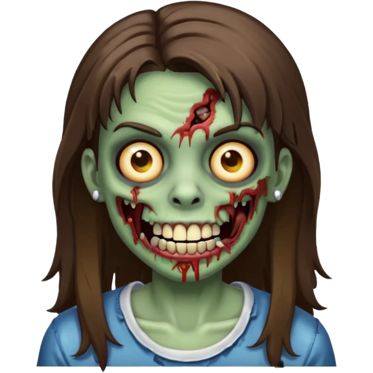 zombie with Brunette  hair and grillz  emoji