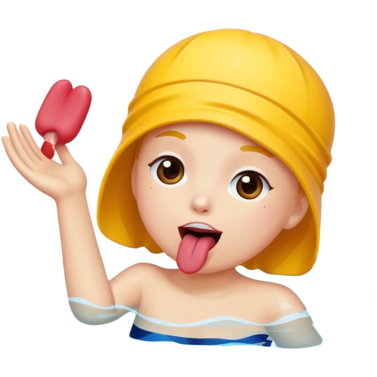 Emoji sticking tounge out while swimming emoji