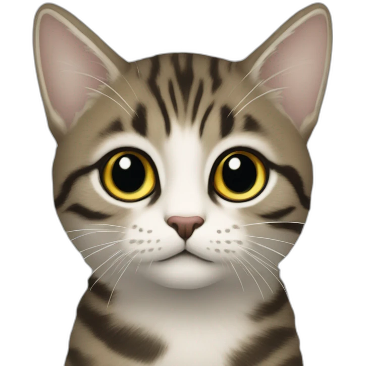 Кошечка серого цвета в полоску emoji