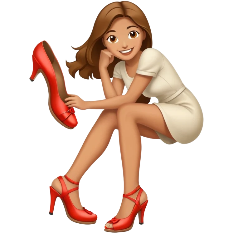 mujer enamorada de sus zapatos emoji