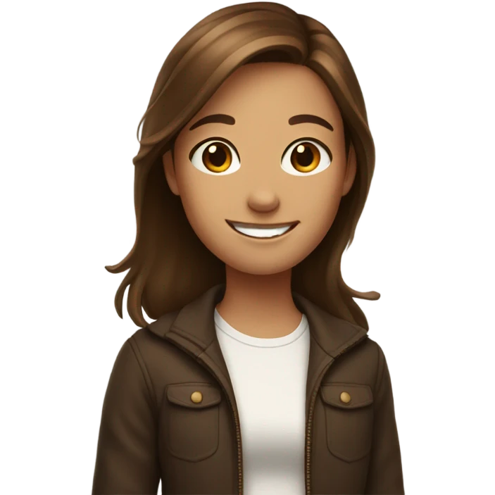 smiling girl with brown hair emoji