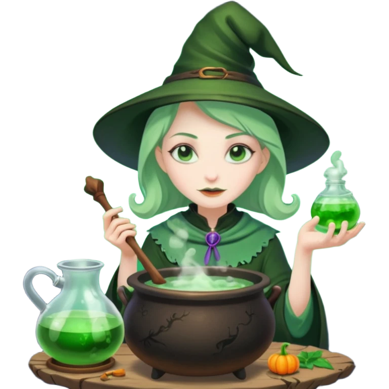 green witch cooking potion emoji