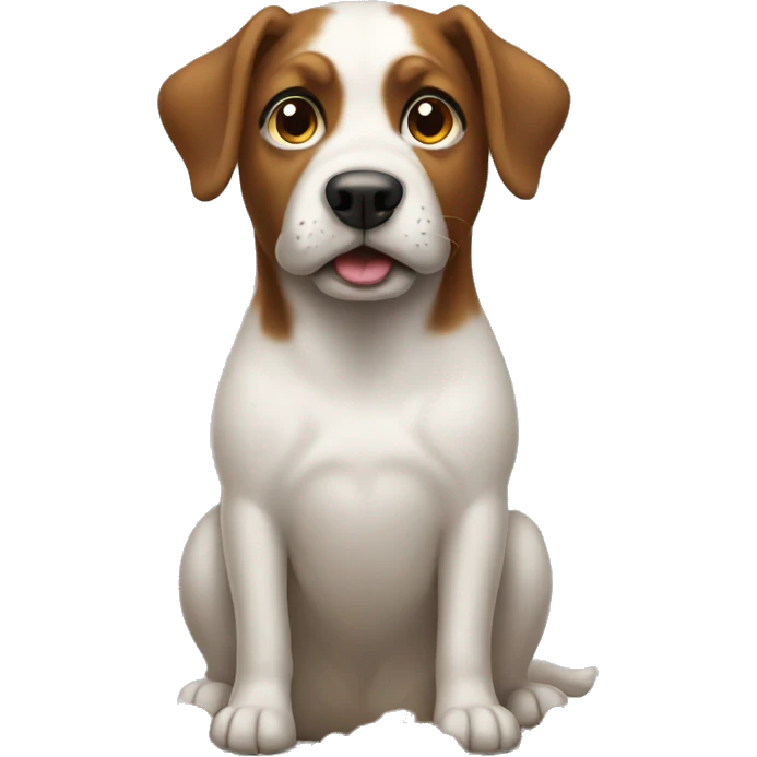 Dog taking a poop emoji