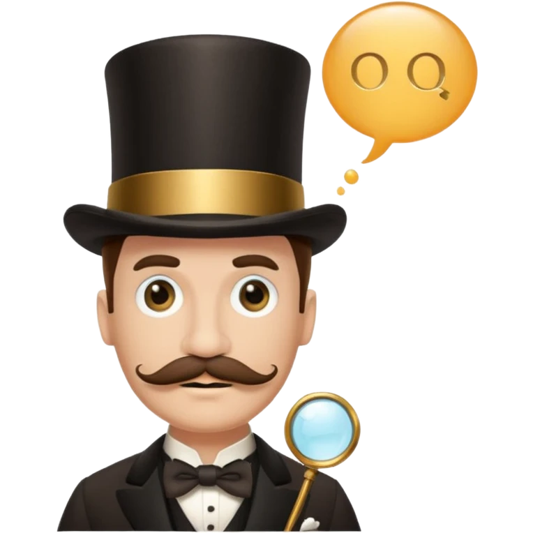 Fancy man with top hat and mustache and wearing monocle, and having a speech bubble saying, “it is so” emoji