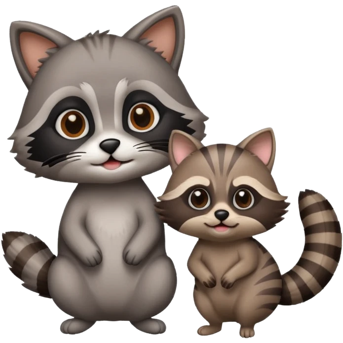 Cat and raccoon  emoji