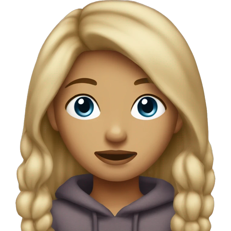 Cozy girl dirty blond hair emoji