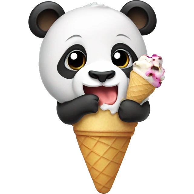 Panda eating ice cream emoji