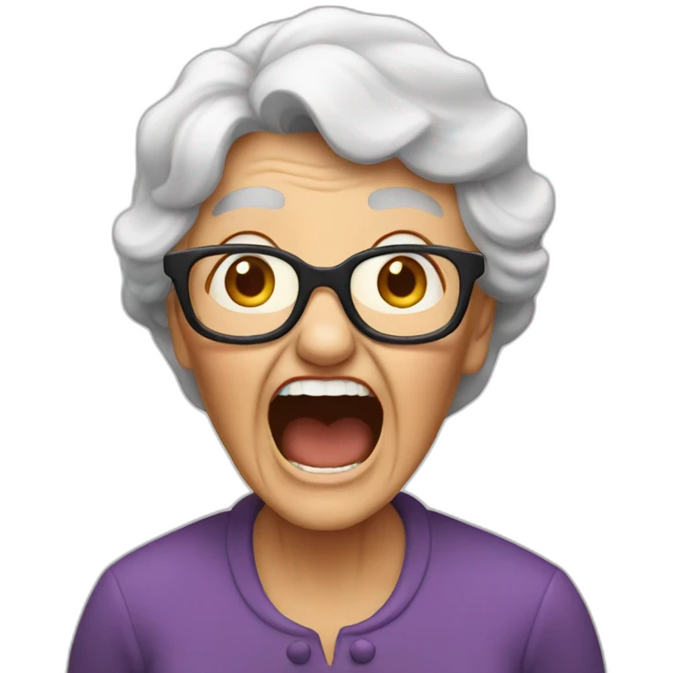 old lady screaming emoji