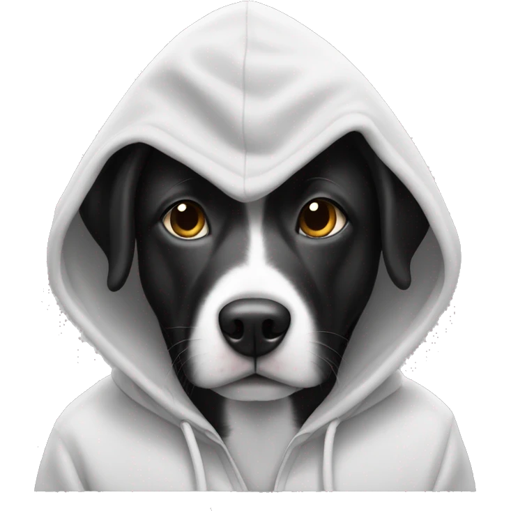 Black and white dog with a hoodie  emoji