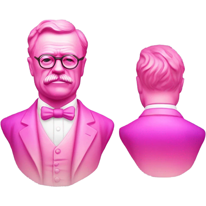 Pink ombre Theodore Roosevelt statue  emoji