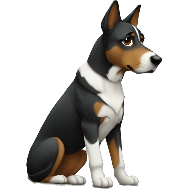 focused canine in nature emoji