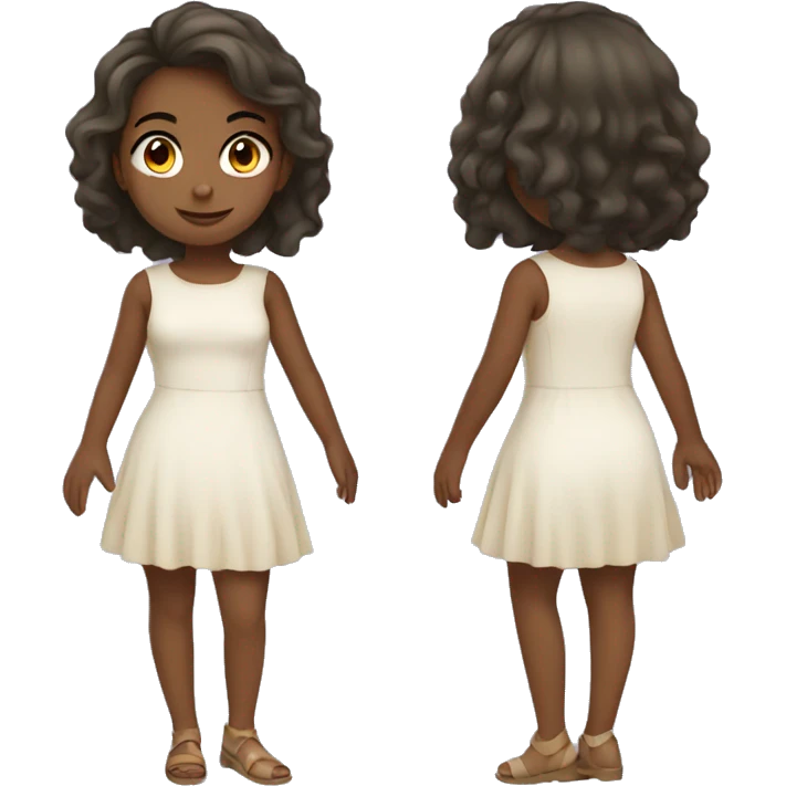 Cute dress girl full body emoji
