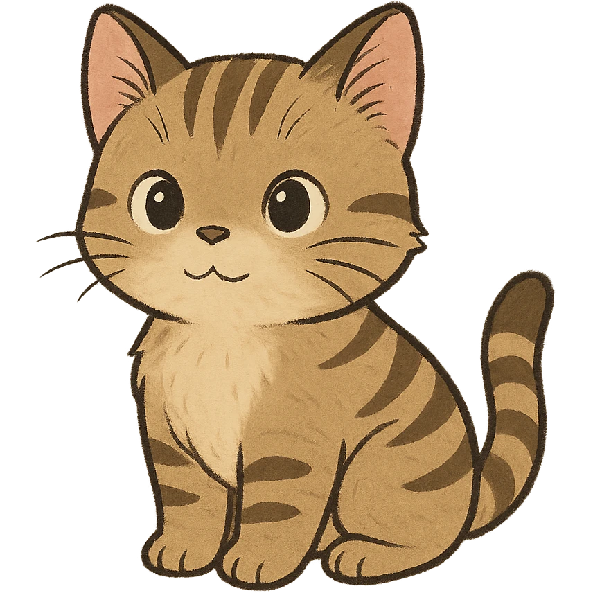 ghibli style cute kitten emoji