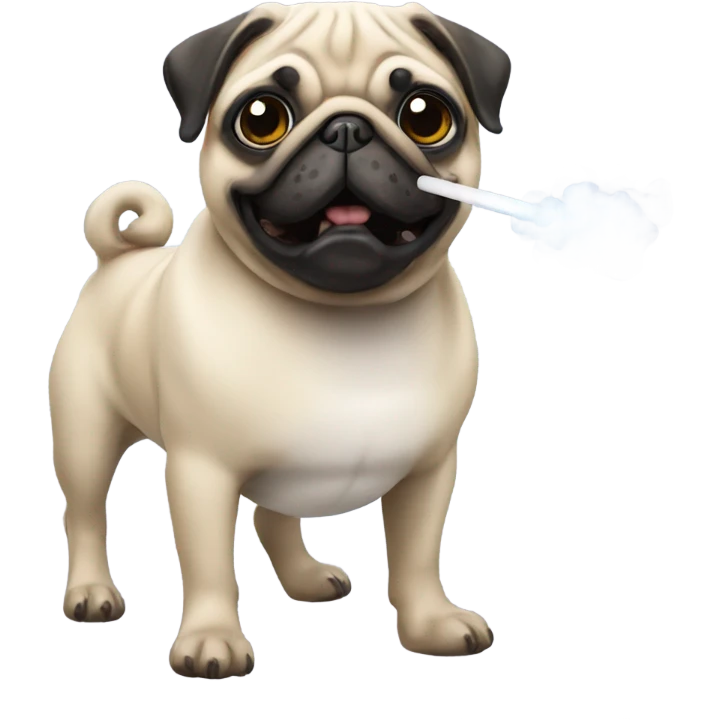 Pug with a vape  emoji