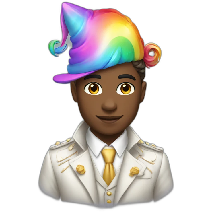 Posh-boy-with-rainbow-unicorn-hat emoji
