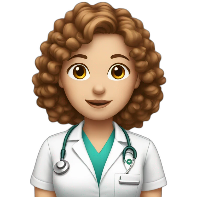 Veterinary Nurse Girl With Brown Curly Hair emoji