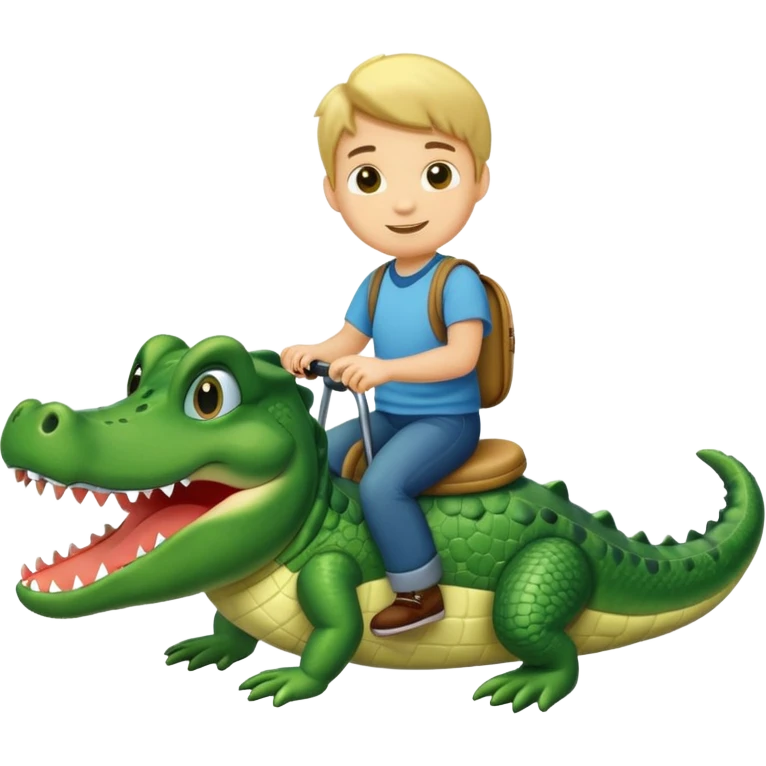 Have a boy riding alligator emoji