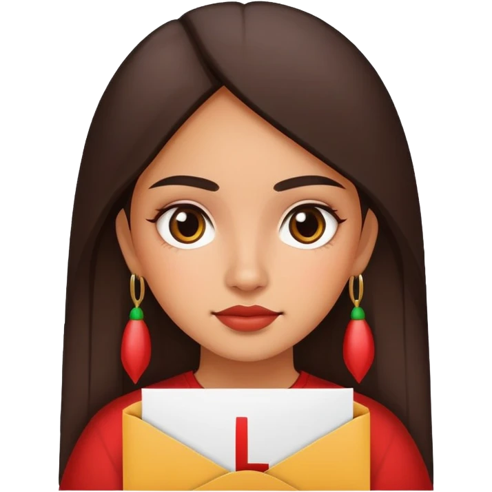 The letter L on top Mexican girl as if the L was a bolder emoji
