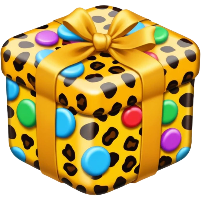 leopard print wrapped candy emoji