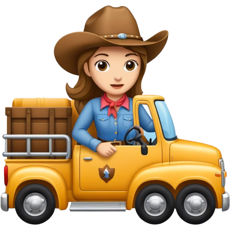 Cowgirl driving a truck  emoji