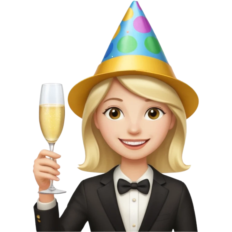 Emoji de un joven feliz de festejo solo cabeza  emoji