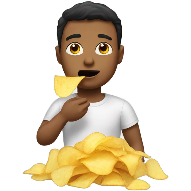 Me eating a bag of potato chips emoji